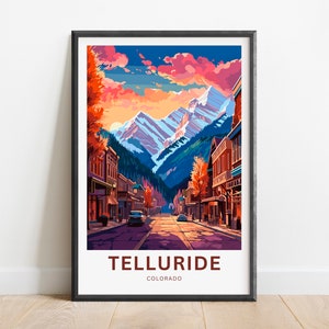 Telluride Travel Print - Telluride poster, Colorado Wall Art, Framed present, Gift Colorado Present