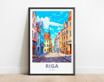 Riga Travel Print - Riga poster, Latvia Wall Art, Framed present, Gift Europe Present