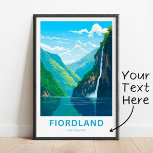Personalized Fiordland Travel Print - Fiordland poster, New Zealand Wall Art, Framed present, Gift New Zealand Present