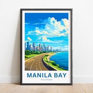 Manila Bay Travel Print - Manila Bay poster, Philippines Wall Art, Framed present, Gift Philippines Present