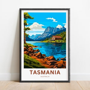 Tasmanien Reise Poster - Tasmanien Poster, Australien Wand Kunst, gerahmt Geschenk, Australien Geschenk