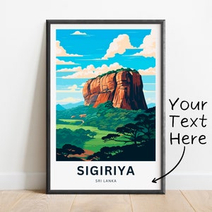Personalized Sigiriya Travel Print - Sigiriya poster, Sri Lanka Wall Art, Framed present, Gift Sri Lanka Present