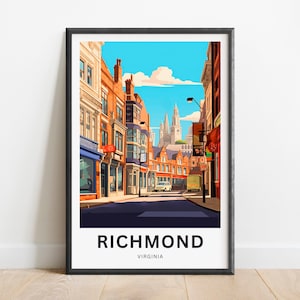 Richmond Travel Print - Richmond poster, Virginia Wall Art, Framed present, Gift Virginia Present