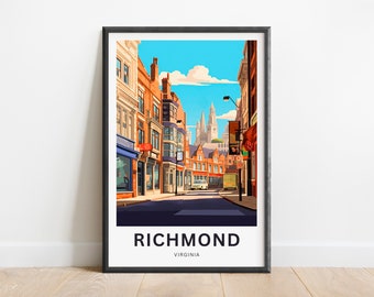 Richmond Travel Print - Richmond poster, Virginia Wall Art, Framed present, Gift Virginia Present