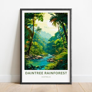 Daintree Rainforest Travel Print - Daintree Rainforest poster, Queensland, Australia Wall Art, Framed present, Gift Australia Present