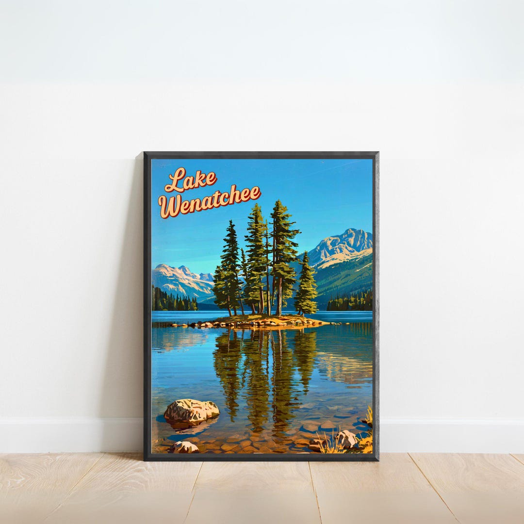 Póster de viaje vintage del lago Wenatchee: impresión del lago Wenatchee,  arte de pared de Washington, regalo enmarcado, regalo de Washington - Etsy  México, image size:1080x1080