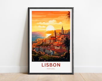 Lisbon Travel Print - Lisbon poster, Portugal Wall Art, Framed present, Gift Portugal Present