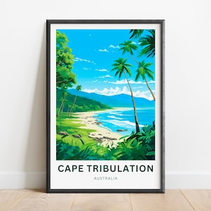 Cape Tribulation Travel Print - Cape Tribulation poster, Queensland, Australia Wall Art, Framed present, Gift Australia, Custom Your Text