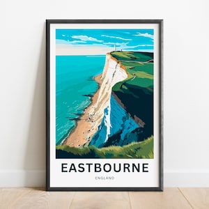 Eastbourne Travel Print - Eastbourne poster,  England Wall Art, Framed present, Gift  England Present
