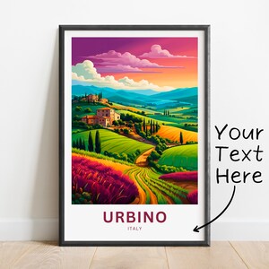 Personalized Urbino Travel Print - Urbino poster, Italy Wall Art, Framed present, Gift Italy Present