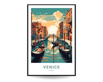 Venice Gondola Print: Italy Travel Poster