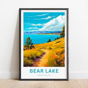 Bear Lake Travel Print - Bear Lake poster, United States Wall Art, Framed present, Gift United States Present