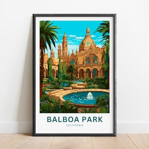 Balboa Park Travel Print - Balboa Park poster, California Wall Art, Framed present, Gift California Present