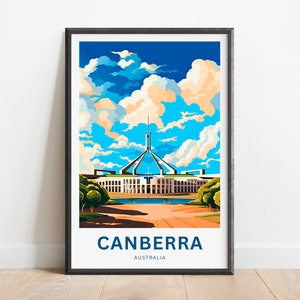 Canberra Travel Print - Canberra poster, Australia Wall Art, Framed present, Gift Australia Present