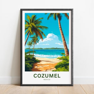 Cozumel Travel Print - Cozumel poster, Mexico Wall Art, Framed present, Gift Mexico Present