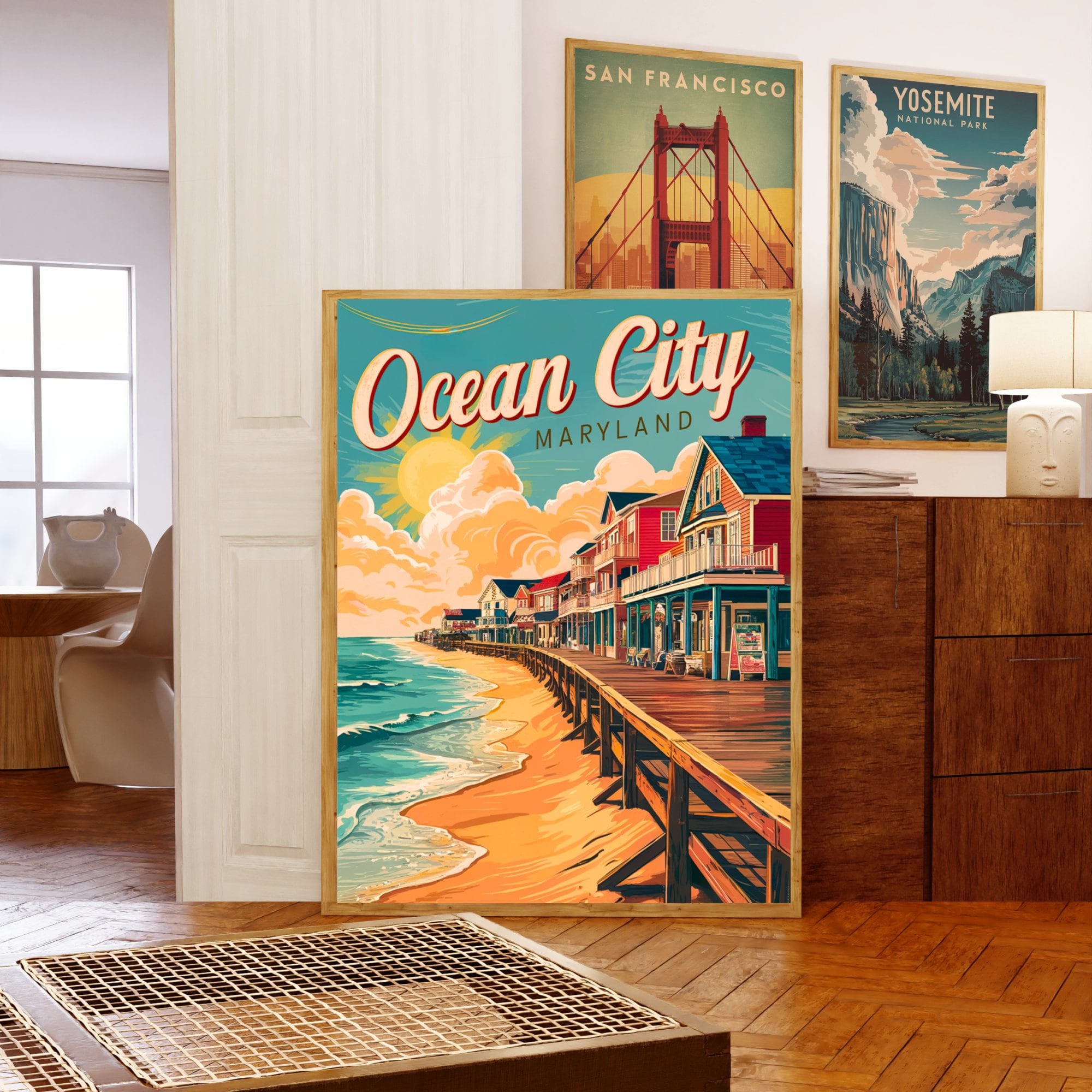 Ocean City Vintage Travel Poster - Ocean City Print, Maryland