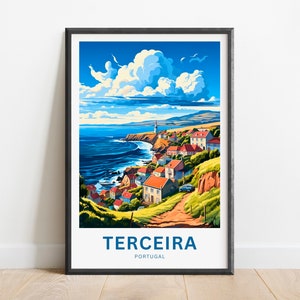 Terceira Travel Print - Terceira poster, Portugal Wall Art, Framed present, Gift Portugal Present