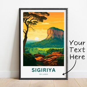 Personalized Sigiriya Travel Print - Sigiriya poster, Sri Lanka Wall Art, Framed present, Gift Sri Lanka Present