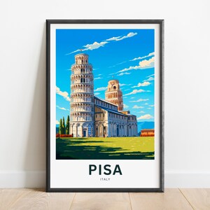 Pisa Travel Print - Pisa poster, Italy Wall Art, Framed present, Gift Italy Present
