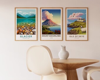 桜島山旅行プリント - 桜島山ポスター、日本の壁アート、額入り