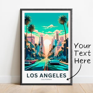 Personalisierte Los Angeles Reise Druck - Los Angeles Poster, Kalifornien Wand Kunst, gerahmtes Geschenk, Geschenk Kalifornien Geschenk