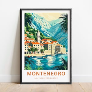 Montenegro Travel Print - Montenegro poster, Southeastern Europe Wall Art, Framed present, Gift Finland Present