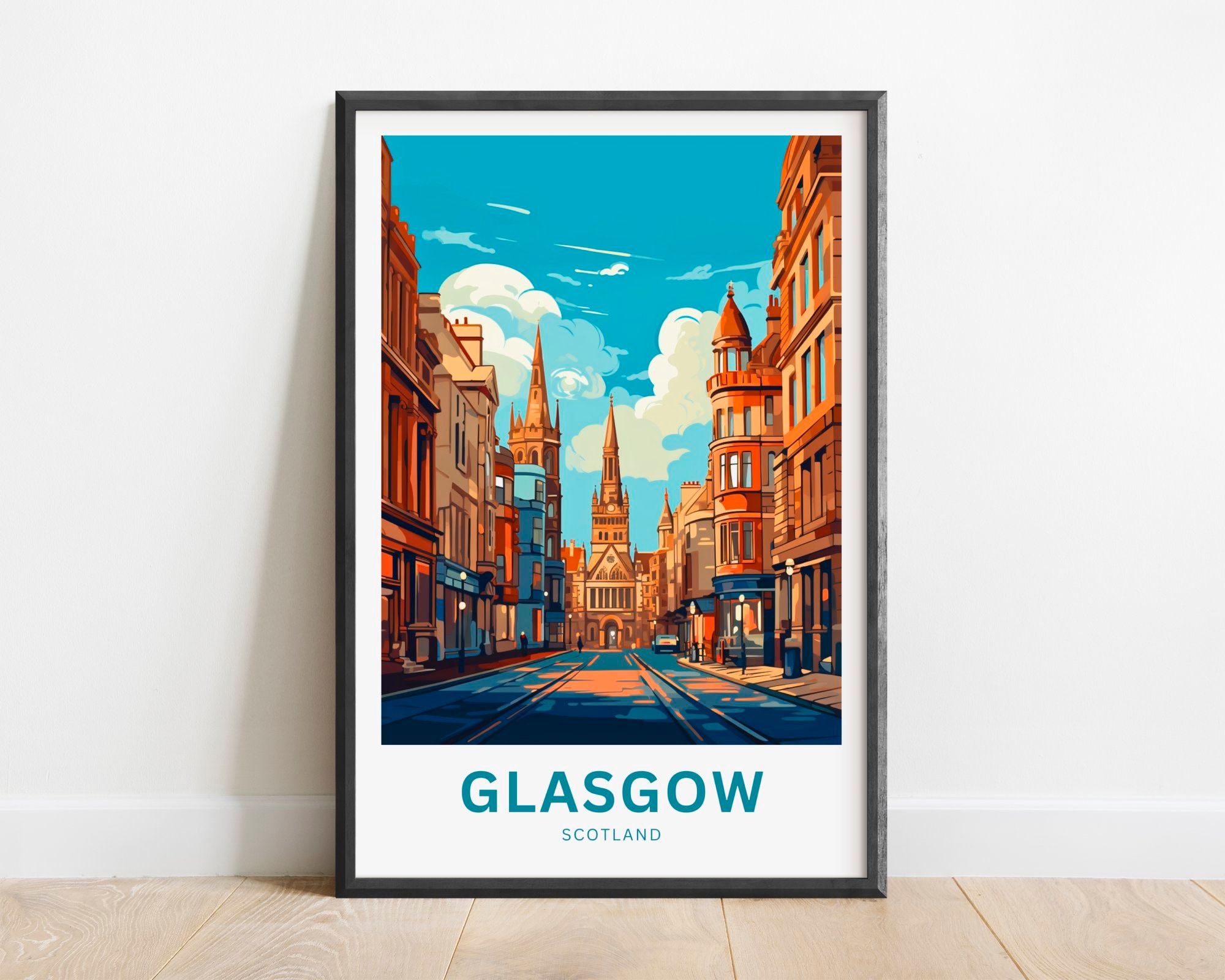 YONGCAI Corfù Grecia Skyline Vintage Travel Poster Tela Wall
