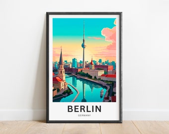 Berlin Travel Print - Berlin Poster, Deutschland Wandkunst, gerahmt Geschenk, Geschenk Deutschland derzeit