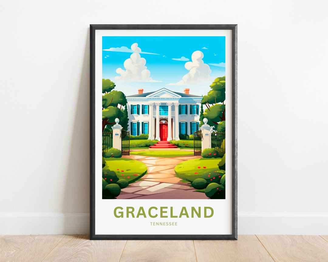 Graceland Travel Print - Graceland Poster, Tennessee Wall Art, Framed ...