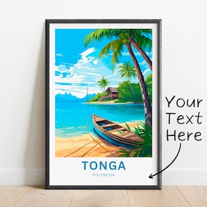 Tonga Travel Print - Tonga poster, Polynesia Wall Art, Framed present, Gift Oceania  Present