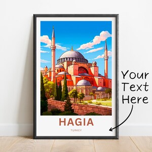 Personalized Hagia Sophia Travel Print - Hagia Sophia poster, Turkey Wall Art, Framed present, Gift Turkey Present
