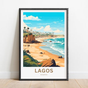 Lagos Travel Print - Lagos poster, Nigeria Wall Art, Framed present, Gift, Africa Present
