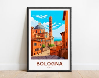 Bologna Travel Print - Bologna poster, Italy Wall Art, Framed present, Gift Italy Present