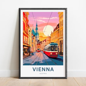 Impressão de viagem de Viena - pôster de Viena, arte de parede da Áustria, presente emoldurado, presente da Áustria