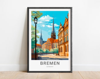 Bremen Travel Print Bremen Travel poster, Germany Wall Art, Wall Decor, Framed present, Gift Germany Present