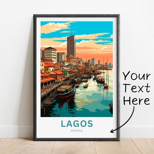 Personalized Lagos Print - Lagos poster, Nigeria Wall Art, Framed present, Gift, Africa Present