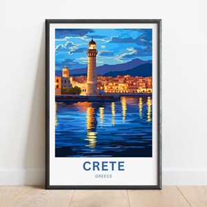 Crete Travel Print - Crete poster, Greece Wall Art, Framed present, Gift Greece Present