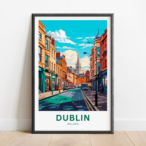 Dublin Travel Print - Dublin poster, Ireland Wall Art, Framed present, Gift Ireland Present