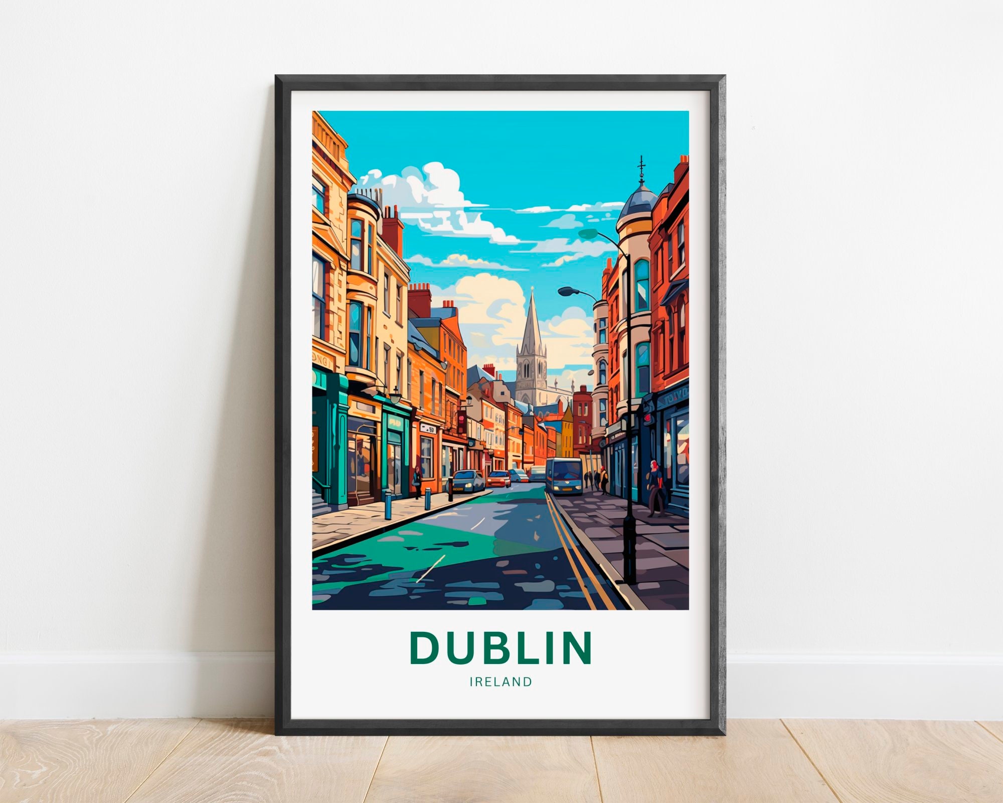 Dublin Ireland Travel Poster: Modern Minimalist Wall Art - Etsy