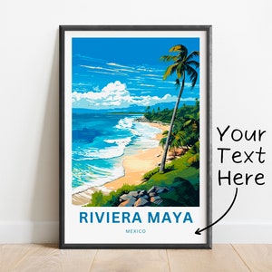 Personalized Riviera Maya Travel Print - Riviera Maya poster, Mexico Wall Art, Framed present, Gift Mexico Present