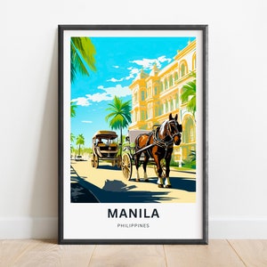Manila Reisedruck - Manila Poster, Philippinen Wandkunst, gerahmtes Geschenk, Philippinen Geschenk