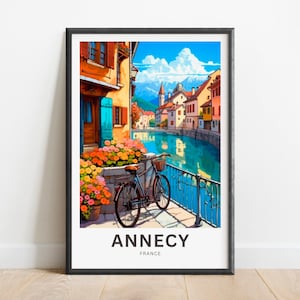 Annecy Travel Print - Annecy poster, France Wall Art, Framed present, Gift France Present
