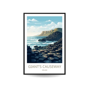 The Giant's Causeway Print | Ireland Wall Art | Travel Poster | Wild Atlantic Print | Giant's Causeway Poster | Ireland Poster