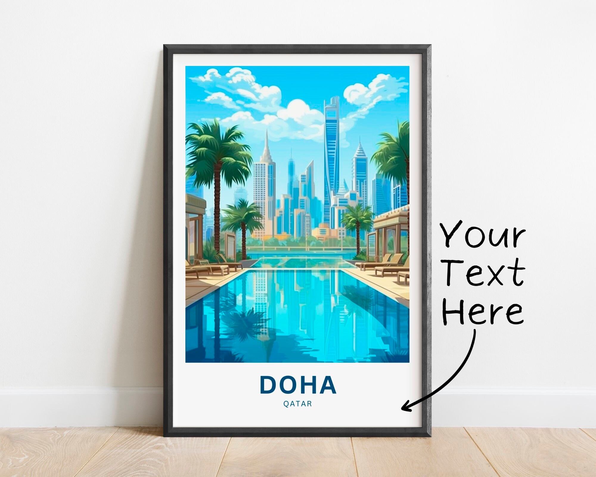 Doha Etsy - of Qatar Poster