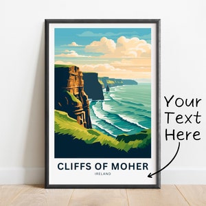&quot;Cliffs of Moher Reisedruck - &quot;&quot;Cliffs of Moher&quot;&quot; Wandbild, Irland Wandkunst, gerahmtes Geschenk, Cliffs of Moher&quot;