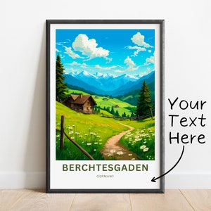 Personalized Berchtesgaden  Travel Print, Berchtesgaden Travel poster, Germany Wall Art, Wall Decor, Framed present, Gift Germany Present