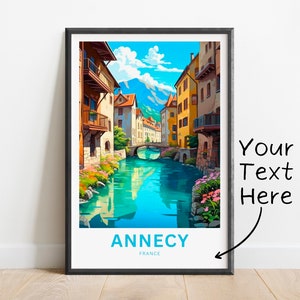 Personalized Annecy Travel Print - Annecy poster, France Wall Art, Framed present, Gift France Present