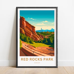 Red Rocks Amphitheatre Travel Print - Red Rocks Amphitheatre poster, Colorado Wall Art, Framed present, Gift Colorado Present