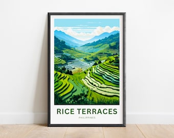 Stampa da viaggio sulle terrazze di riso - Poster sulle terrazze di riso, arte da parete Filippine, regalo incorniciato, regalo regalo Filippine