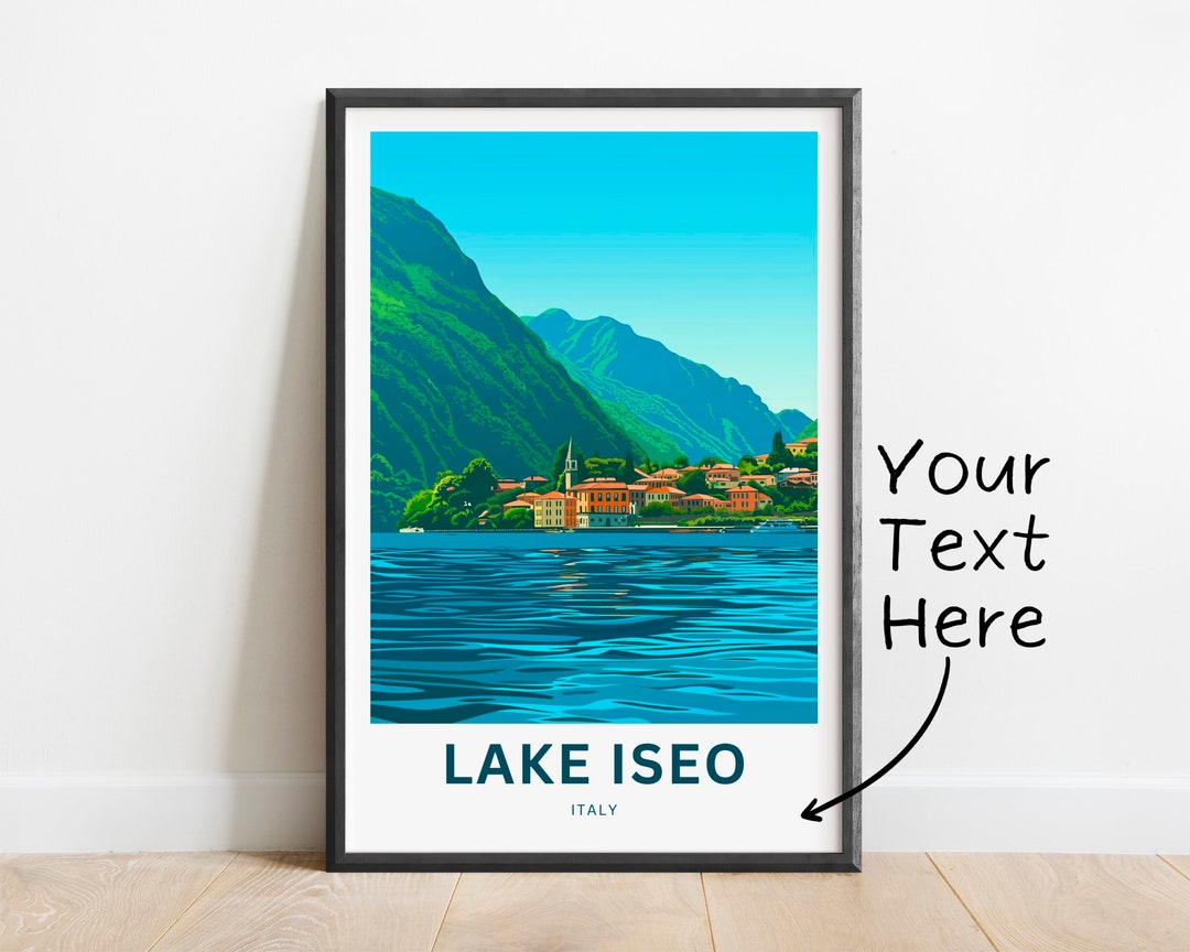 Personalized Lake Iseo Travel Print - Lake Iseo Poster, Italy Wall